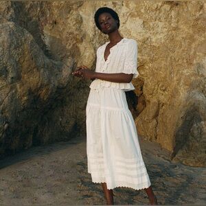 DÔEN Sebastiane Skirt in Powder White S